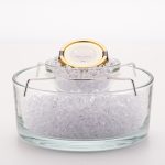 The Cristal caviar cooler / server with caviar tin developed by Hossein Akef